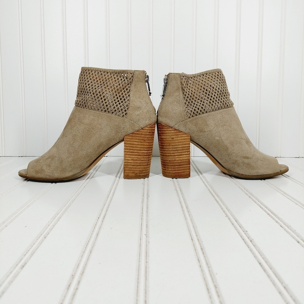 Report Block Heel Perforated Peep Toe Casual Ankl… - image 7